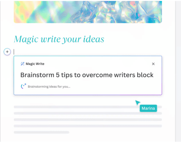 Magic Write AI Text Generator & AI Writer Canva